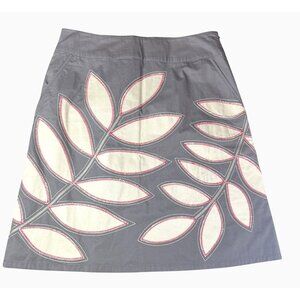 Boden Womens Cotton Embroidered Leaf Skirt A-line Knee Casual Business Boho 12R